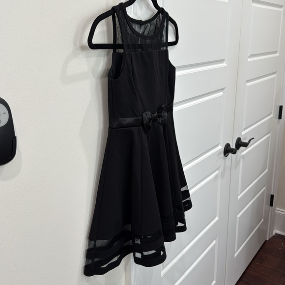 Calvin Klein Girls Black Dress Party Wedding Holiday, Bow, size 8 Fancy Formal - Picture 7 of 11